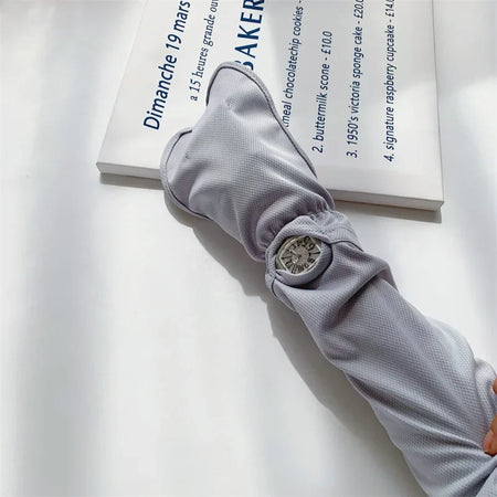 1 Pairs Anti-sunburn Sleeve Summer Uv Solar Arm Sleeves Women's Driving Sun Protection Long Sleeve Adjustable Cuffs