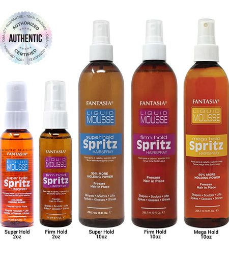 Fantasia Liquid Mousse Spritz - Strong Hold, Fast Drying, Long-Lasting Style, Perfect for All Hair Types