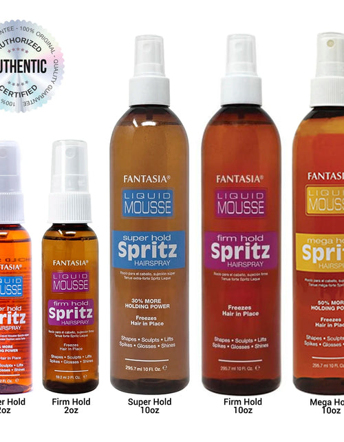 Load image into Gallery viewer, Fantasia Liquid Mousse Spritz - Strong Hold, Fast Drying, Long-Lasting Style, Perfect for All Hair Types
