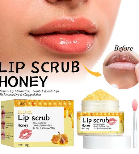 Eelhoe Honey Flavored Lip Scrub Softers Exfoliation Removes Dead Skin Moisturizes Lips And Prevents Dryness And Cracking