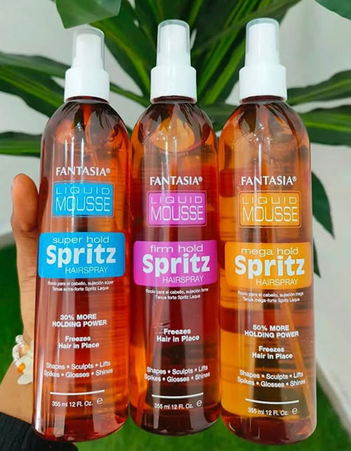 Load image into Gallery viewer, Fantasia Liquid Mousse Spritz - Strong Hold, Fast Drying, Long-Lasting Style, Perfect for All Hair Types
