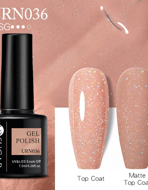 Load image into Gallery viewer, UR SUGAR 7.5ML Blue Black Red Glitter Sequin Color Gel Nail Polish Semi-permanent Varnish For Nail Art Manicure Soak Off UV Gel

