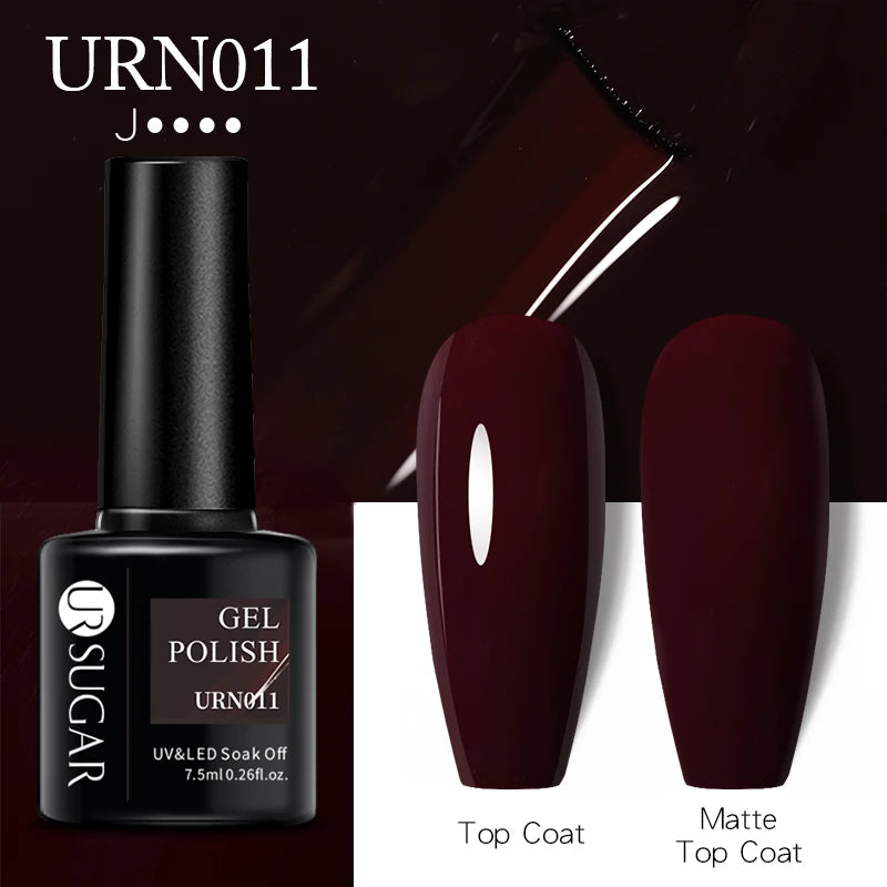 UR SUGAR 7.5ML Blue Black Red Glitter Sequin Color Gel Nail Polish Semi-permanent Varnish For Nail Art Manicure Soak Off UV Gel