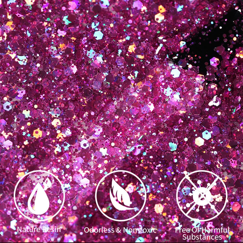 UR SUGAR 7.5ML Blue Black Red Glitter Sequin Color Gel Nail Polish Semi-permanent Varnish For Nail Art Manicure Soak Off UV Gel