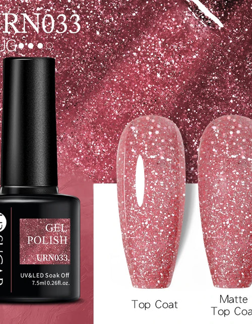 Load image into Gallery viewer, UR SUGAR 7.5ML Blue Black Red Glitter Sequin Color Gel Nail Polish Semi-permanent Varnish For Nail Art Manicure Soak Off UV Gel

