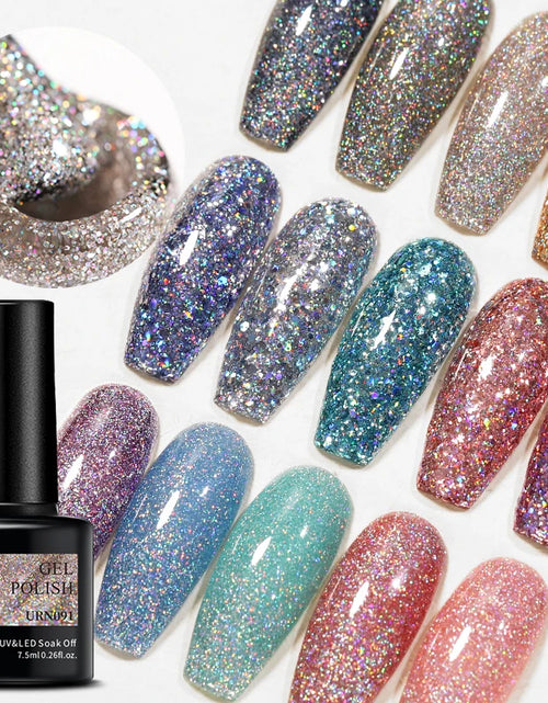 Load image into Gallery viewer, UR SUGAR 7.5ML Blue Black Red Glitter Sequin Color Gel Nail Polish Semi-permanent Varnish For Nail Art Manicure Soak Off UV Gel
