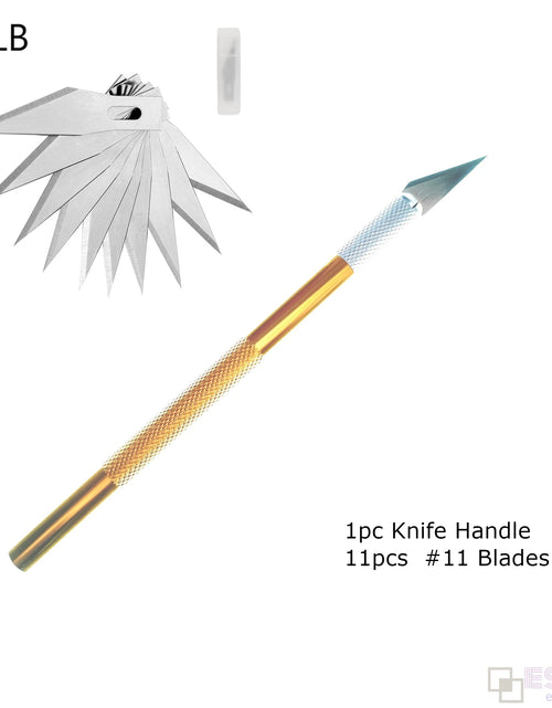 Load image into Gallery viewer, Engraving Non-Slip Metal Scalpel Knife Kit + 50/20/10/5pcs #11 Blades Cutter Craft Knives for Mobile Phone PCB Repair Hand Tools
