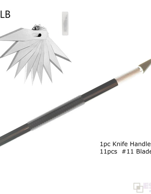 Load image into Gallery viewer, Engraving Non-Slip Metal Scalpel Knife Kit + 50/20/10/5pcs #11 Blades Cutter Craft Knives for Mobile Phone PCB Repair Hand Tools
