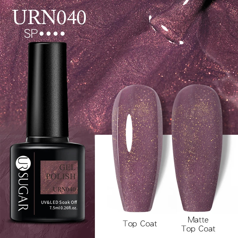 UR SUGAR 7.5ML Blue Black Red Glitter Sequin Color Gel Nail Polish Semi-permanent Varnish For Nail Art Manicure Soak Off UV Gel