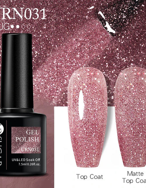 Load image into Gallery viewer, UR SUGAR 7.5ML Blue Black Red Glitter Sequin Color Gel Nail Polish Semi-permanent Varnish For Nail Art Manicure Soak Off UV Gel
