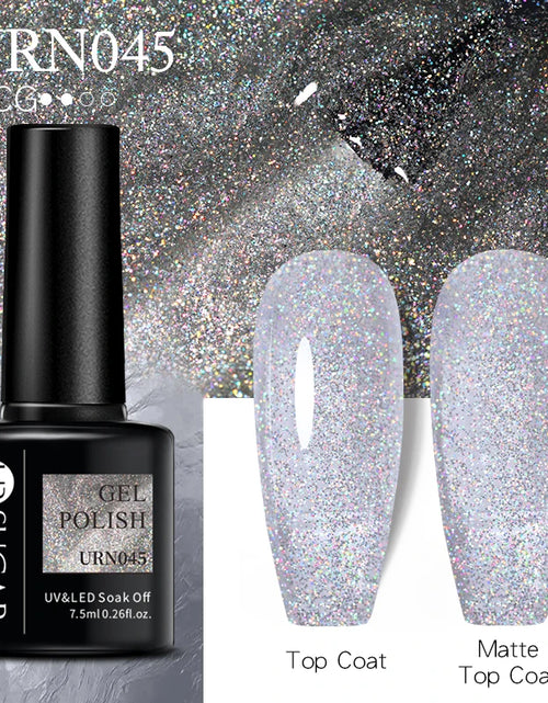 Load image into Gallery viewer, UR SUGAR 7.5ML Blue Black Red Glitter Sequin Color Gel Nail Polish Semi-permanent Varnish For Nail Art Manicure Soak Off UV Gel
