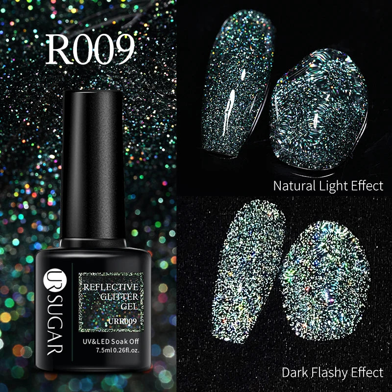 UR SUGAR 7.5ML Blue Black Red Glitter Sequin Color Gel Nail Polish Semi-permanent Varnish For Nail Art Manicure Soak Off UV Gel