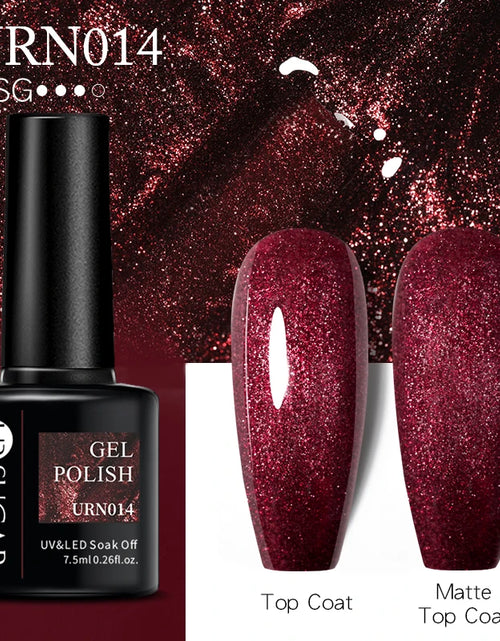 Load image into Gallery viewer, UR SUGAR 7.5ML Blue Black Red Glitter Sequin Color Gel Nail Polish Semi-permanent Varnish For Nail Art Manicure Soak Off UV Gel
