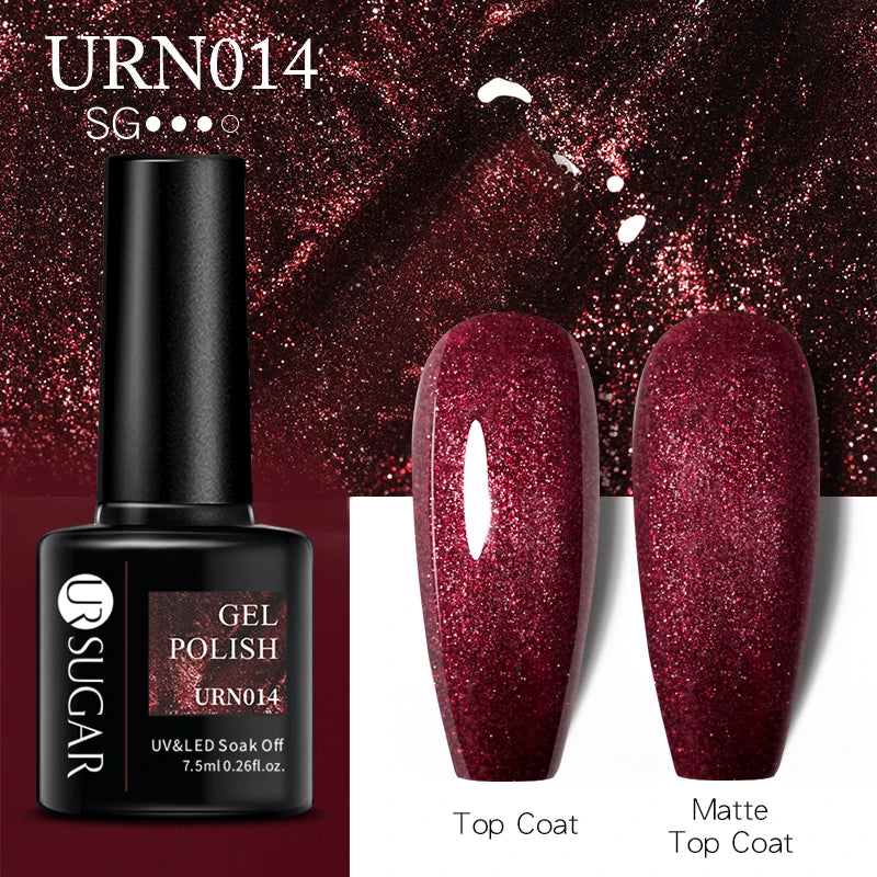 UR SUGAR 7.5ML Blue Black Red Glitter Sequin Color Gel Nail Polish Semi-permanent Varnish For Nail Art Manicure Soak Off UV Gel