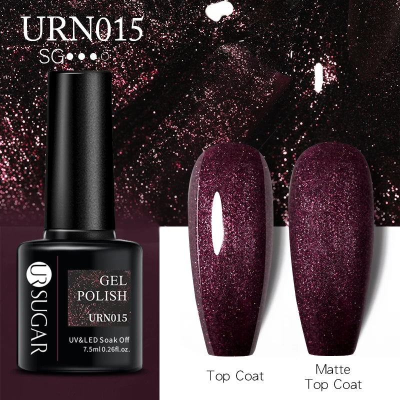 UR SUGAR 7.5ML Blue Black Red Glitter Sequin Color Gel Nail Polish Semi-permanent Varnish For Nail Art Manicure Soak Off UV Gel
