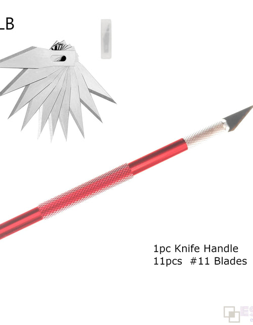 Load image into Gallery viewer, Engraving Non-Slip Metal Scalpel Knife Kit + 50/20/10/5pcs #11 Blades Cutter Craft Knives for Mobile Phone PCB Repair Hand Tools
