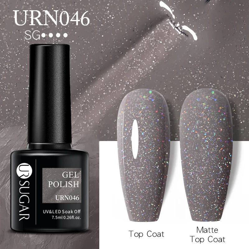UR SUGAR 7.5ML Blue Black Red Glitter Sequin Color Gel Nail Polish Semi-permanent Varnish For Nail Art Manicure Soak Off UV Gel