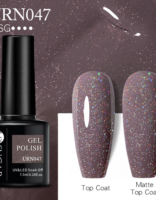Load image into Gallery viewer, UR SUGAR 7.5ML Blue Black Red Glitter Sequin Color Gel Nail Polish Semi-permanent Varnish For Nail Art Manicure Soak Off UV Gel
