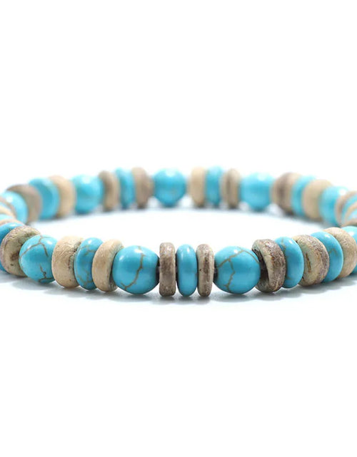 Load image into Gallery viewer, Natural Lava Tiger eye Bracelet Men Stone Vintage Wenge Wood Braslet Sanskrit Prayer Buddha Braclet Beaded Brazalete For Hombre
