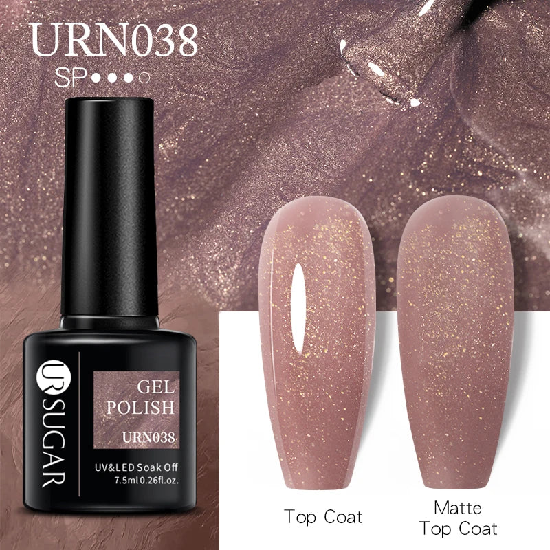 UR SUGAR 7.5ML Blue Black Red Glitter Sequin Color Gel Nail Polish Semi-permanent Varnish For Nail Art Manicure Soak Off UV Gel