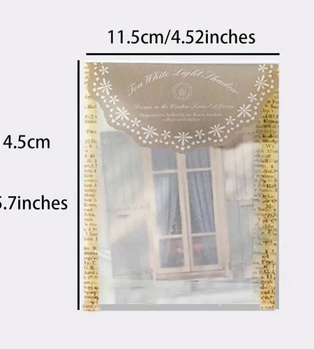 10 Pcs Laser Hollow Doors Windows Stickers Junk Journal Planner Scrapbooking Vintage Decorative DIY Craft Material supplies