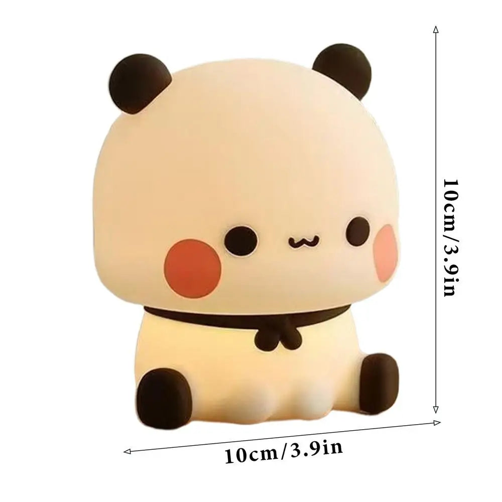 LED Night Lights Cute Panda Silicone Lamp USB Rechargeable Touch Night Lamp Bedside Decor 3 Modes Dimmable Kids Baby nightlight