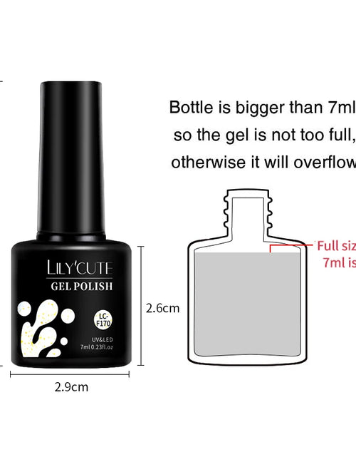 Load image into Gallery viewer, LILYCUTE 7ML Glitter Gel Nail Polish Sparkling Semi Permanent UV Gel Colorful Shinning Gel Varnish Nail Art Soak Off UV LED Gel
