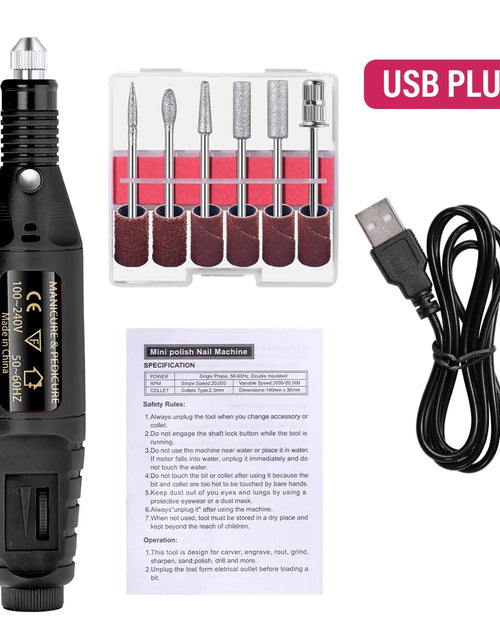 Load image into Gallery viewer, Nail Sander Set Electric Nail Drill Machine Grinding Equipment Milling Cutter For Manicure Pedicure Strong Polishing Tools

