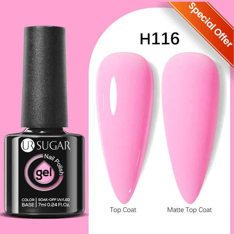 UR SUGAR 7.5ML Blue Black Red Glitter Sequin Color Gel Nail Polish Semi-permanent Varnish For Nail Art Manicure Soak Off UV Gel