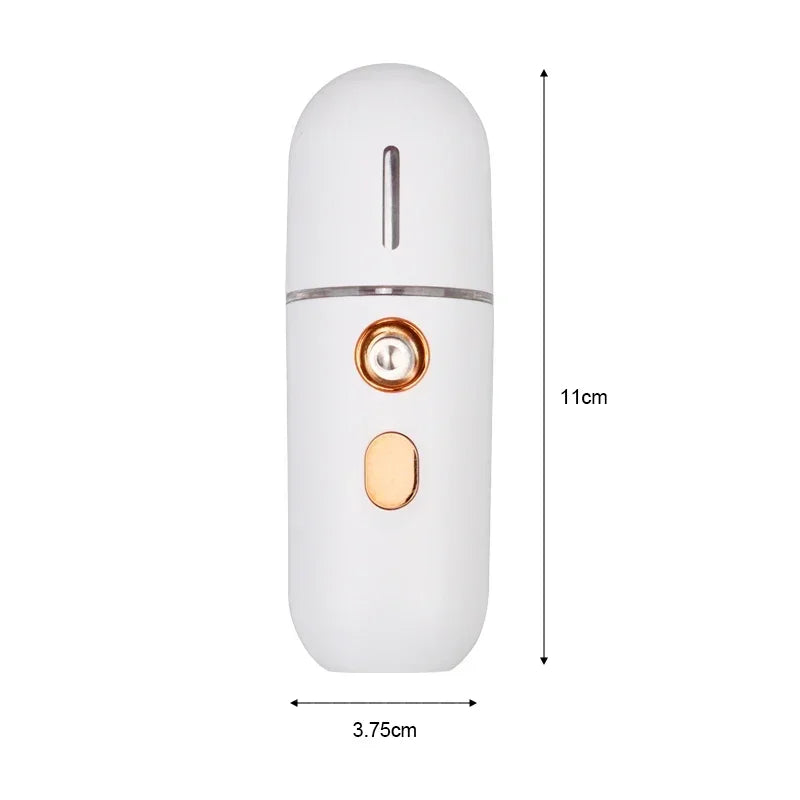 1PC Mini Portable Humidifier Nano Mister Facial Steamer Device Beauty Spray Hydrating Apparatus Cold Spray ApparatusRechargeable