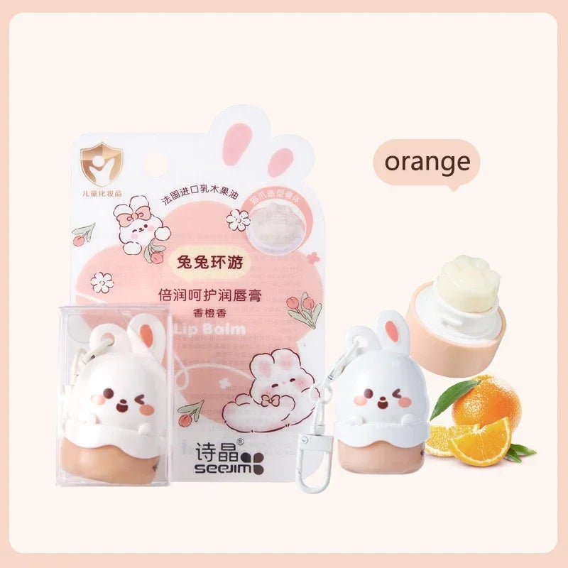 Fruity Children Baby Lip Balm Moisturizer Nutritious Anti Dry Cracking Lip Mask Cute Cartoon Bunny Kids Autumn Winter Lip Care