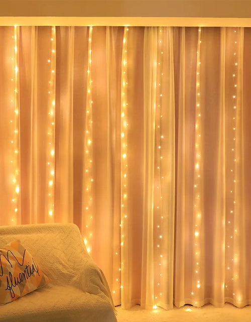 Load image into Gallery viewer, 3/6M USB LED Curtain 8Modes Remote Control String Lights Holiday Wedding Fairy Garland Lights For Bedroom Living Room Decor
