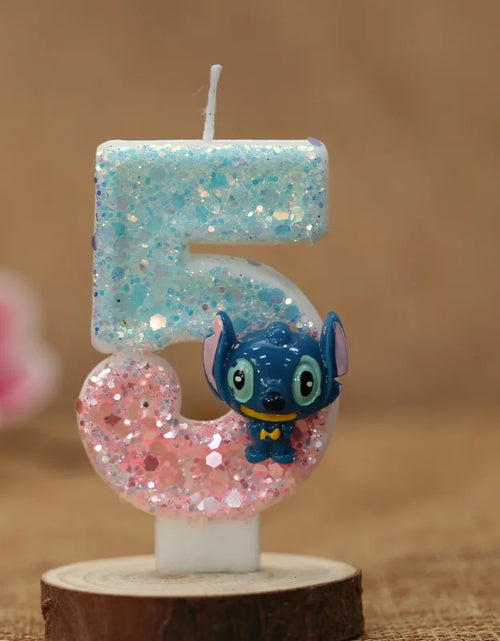 Load image into Gallery viewer, Disney Anime Lilo &amp; Stitch 0-9 Number Candle Cute 3D Stitch Cartoon Character Party Cake Plug-in Birthday Cake Decoration Gift
