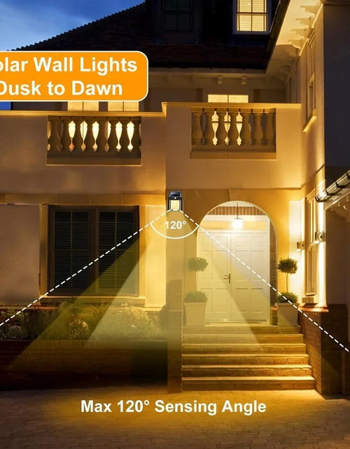 Load image into Gallery viewer, LED Solar Wall Light Outdoor, Wireless Dusk to Dawn Porch Light Unit, Solar Wall Light with 3 Modes and Motion Sensor, Entrance
