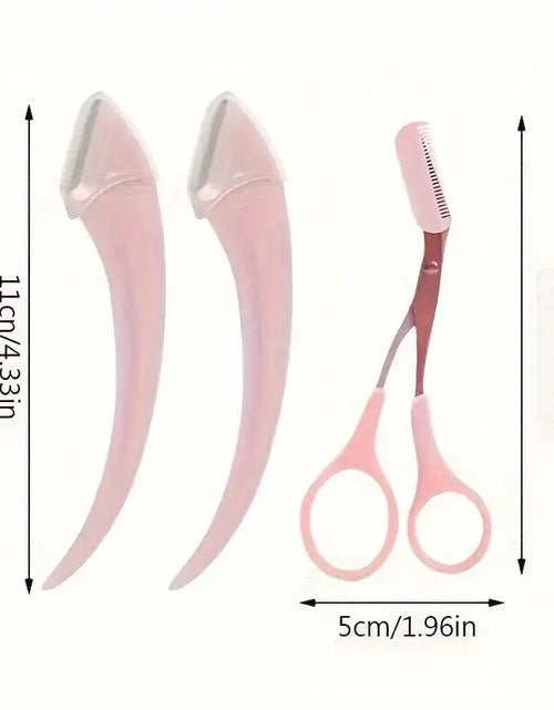 Load image into Gallery viewer, Eyebrow Trimmer Set, Curved Eyebrow Razor, Eyebrow Scissors With Comb, Convenient Easy Beauty Tools For Beginners
