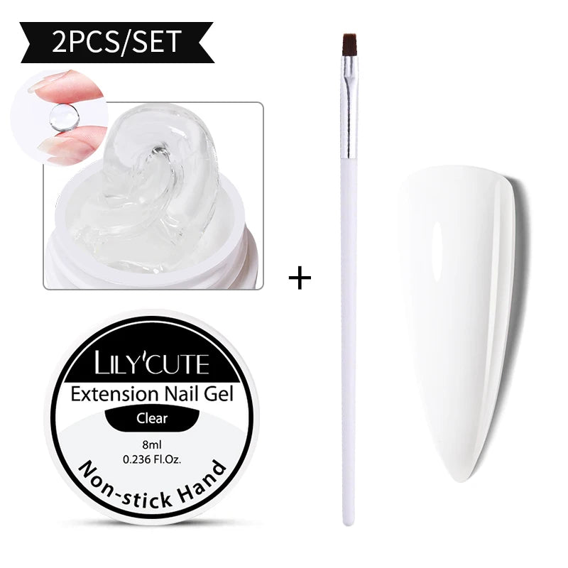 LILYCUTE 6 IN 1 Extension Gel Nail Polish Acrylic Construct Hard Gel Soak Off Self Leveling Reinforcement Gel For Nail HEMA FREE