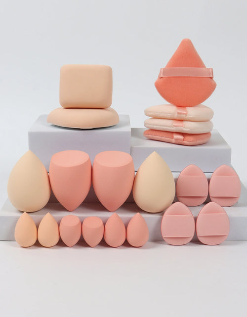 Load image into Gallery viewer, 20 Pcs Pink Makeup Sponge and Makeup Puff Set Suitable for Face Cream and Powder Concealer Powder Makeup Machine
