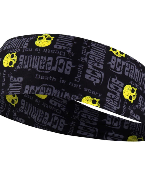 Load image into Gallery viewer, Gothic Skull Headband Sweat Bandage Sport Head Hair Band Workout Tennis Fitness Jog Basketball Running Scary Sweatband Women Men
