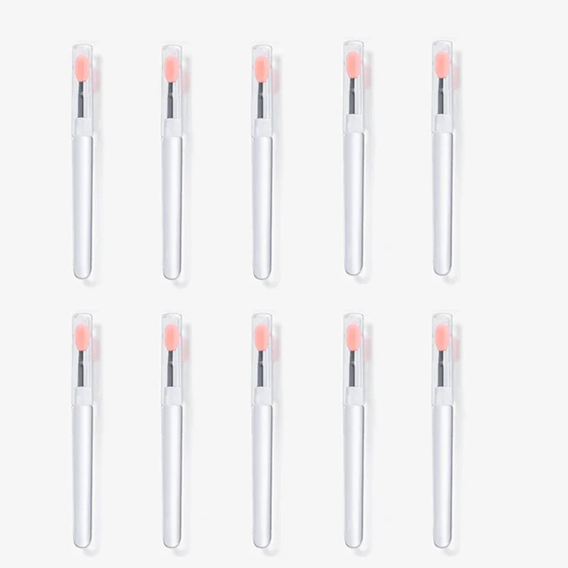 1/3/10pcs Portable Silicone Lip Brush with Cover Soft Multifunction Lip Balm Applicator Lipstick Lipgloss Makeup Brush Reusable