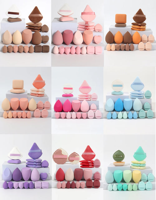 Load image into Gallery viewer, 20 Pcs Pink Makeup Sponge and Makeup Puff Set Suitable for Face Cream and Powder Concealer Powder Makeup Machine
