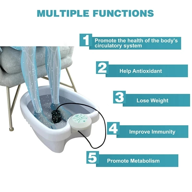 Detox Ionic Foot Spa Bath Machine vibration Whirlpool Care Arrays Aqua Healthy Therapy Deep Tissue Clean Foot Bath Spa Massager