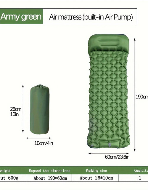 Load image into Gallery viewer, Outdoor Camping Inflatable Mattress Sleeping Pad With Pillows Ultralight Air Mat Built In Inflator Pump Hiking
