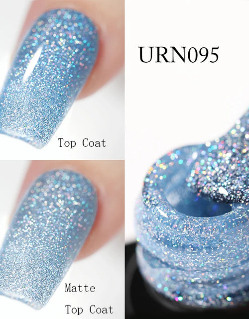 Load image into Gallery viewer, UR SUGAR 7.5ML Blue Black Red Glitter Sequin Color Gel Nail Polish Semi-permanent Varnish For Nail Art Manicure Soak Off UV Gel
