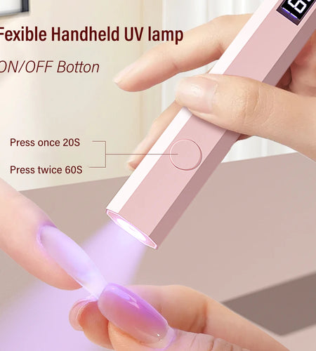 Timing Display Portable Handheld Mini Nail Lamp Family Quick Dry Flashlight Pen Chargeable Nail Dryer Machine Uv Led Nail Lamp
