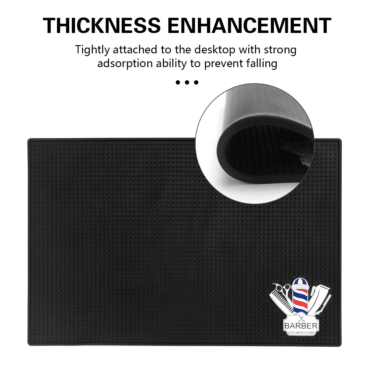 Non-Slip Barber Station Mat Cushion Pad Hairdresser Tool Organizer for Clippers Scissors Comb Trimmers Brushes - Salon Essential