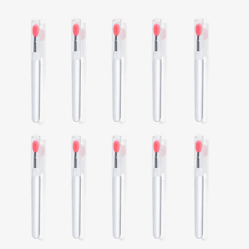 1/3/10pcs Portable Silicone Lip Brush with Cover Soft Multifunction Lip Balm Applicator Lipstick Lipgloss Makeup Brush Reusable