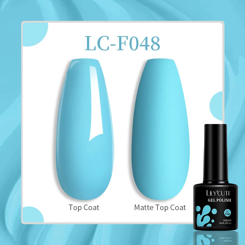 LILYCUTE 7ML Glitter Gel Nail Polish Sparkling Semi Permanent UV Gel Colorful Shinning Gel Varnish Nail Art Soak Off UV LED Gel