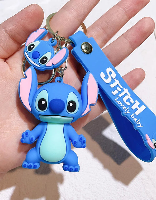 Load image into Gallery viewer, Lilo &amp; Stitch Toys Keychian Anime Stitch Pendant Keychain Sweet Pink Angel Keychians Women Car Keyring Girl Birthday Gift
