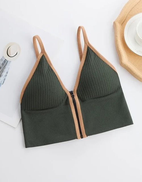 Load image into Gallery viewer, Women Crop Tops Sexy Solid Color Camisole Ice Silk Tube Top Seamless Sports Tank Top Wireless Underwear Padded Bra Bralette Vest
