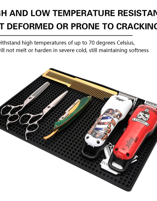 Load image into Gallery viewer, Non-Slip Barber Station Mat Cushion Pad Hairdresser Tool Organizer for Clippers Scissors Comb Trimmers Brushes - Salon Essential
